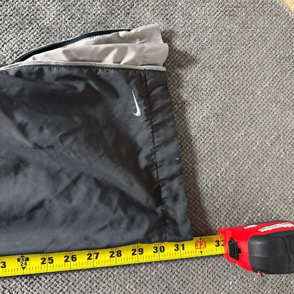 Nike Track Pants Mens XL Black Vintage Y2K Nylon Windbreaker Baggy Piping - Picture 10 of 13